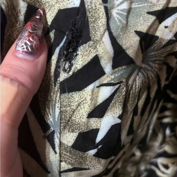 Volcom Coco Maxi Dress Green Black Leaf Print - Picture 4 of 5